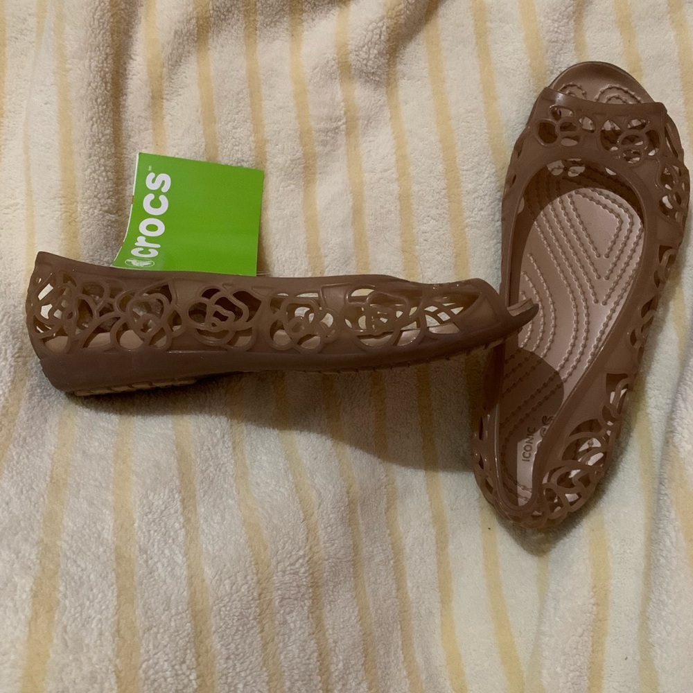 Brand NWT CROCS jelly peep toe sandals
